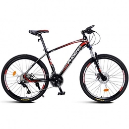 GXQZCL-1 Mountain Bike GXQZCL-1 26inch Mountain Bike, Aluminium Alloy Hard-tail Bicycles, Double Disc Brake and Locking Front Suspension, 27 Speed, 17" Frame MTB Bike (Color : Black+Red)