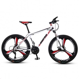 GXQZCL-1 Bike GXQZCL-1 26inch Mountain Bike, Hardtail Mountain Bicycles, Double Disc Brake and Front Suspension, 26inch Wheel, Carbon Steel Frame MTB Bike (Color : Red+White, Size : 24-speed)