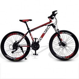 GXQZCL-1 Bike GXQZCL-1 Mountain Bike, 26inch Hardtail Mountain Bicycles, Carbon Steel Frame, Front Suspension and Double Disc Brake, 21 Speed, 24 Speed, 27 Speed MTB Bike (Color : Black+Red, Size : 24 Speed)