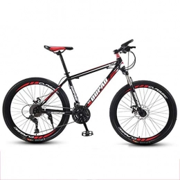 GXQZCL-1 Bike GXQZCL-1 Mountain Bike, Carbon Steel Frame Hardtail Mountain Bicycles, Double Disc Brake and Front Fork, 26inch Spoke Wheel MTB Bike (Color : Black+Red, Size : 21-speed)