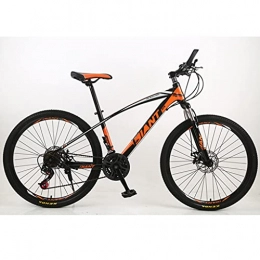 AEF Mountain Bike Hardtail Mountain Bike 26 Inch 21 Speed, High Carbon Steel Frame, Double Disc Brake, Front Suspension Anti-Slip Bicycle MTB for Adult, Orange