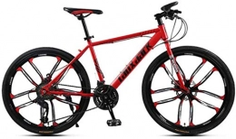 HCMNME Mountain Bike HCMNME Mountain Bikes, 24 / 26 inch mountain bike bicycle male and female variable speed road racing light pedal bicycle ten cutter wheels Alloy frame with Disc Brakes (Color : Red, Size : 24 inches)