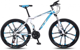 HCMNME Mountain Bike HCMNME Mountain Bikes, 24 inch bicycle mountain bike adult variable speed light bicycle ten cutter wheels Alloy frame with Disc Brakes (Color : White blue, Size : 21 speed)