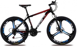 HCMNME Mountain Bike HCMNME Mountain Bikes, 24 inch mountain bike adult male and female variable speed bicycle three-cutter wheel Alloy frame with Disc Brakes (Color : Black red, Size : 24 speed)