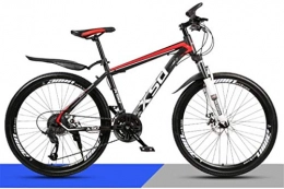 HCMNME Mountain Bike HCMNME Mountain Bikes, 24 inch mountain bike adult men and women variable speed light road racing 40 cutter wheels Alloy frame with Disc Brakes (Color : Black red, Size : 30 speed)