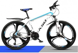HCMNME Mountain Bike HCMNME Mountain Bikes, 24 inch mountain bike adult men and women variable speed light road racing three-knife wheel No. 1 Alloy frame with Disc Brakes (Color : White blue, Size : 21 speed)