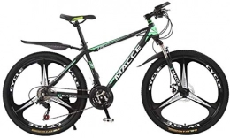 HCMNME Mountain Bike HCMNME Mountain Bikes, 24 inch mountain bike bicycle male and female adult variable speed three-wheeled shock-absorbing bicycle Alloy frame with Disc Brakes (Color : Dark green, Size : 24 speed)