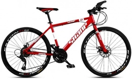 HCMNME Mountain Bike HCMNME Mountain Bikes, 24 inch mountain bike male and female adult super light variable speed bicycle spoke wheel Alloy frame with Disc Brakes (Color : Red, Size : 21 speed)