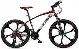 HCMNME Mountain Bike HCMNME Mountain Bikes, 24 inch mountain bike male and female adult ultralight racing light bicycle six-cutter wheel Alloy frame with Disc Brakes (Color : Black red, Size : 30 speed)