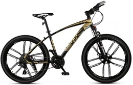 HCMNME Mountain Bike HCMNME Mountain Bikes, 24-inch mountain bike male and female adult ultralight racing light bicycle ten-cutter wheel Alloy frame with Disc Brakes (Color : Black gold, Size : 30 speed)