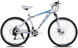 HCMNME Mountain Bike HCMNME Mountain Bikes, 26 inch mountain bike adult male and female variable speed bicycle spoke wheel Alloy frame with Disc Brakes (Color : White blue, Size : 24 speed)