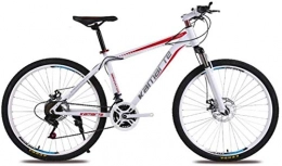 HCMNME Mountain Bike HCMNME Mountain Bikes, 26 inch mountain bike adult male and female variable speed bicycle spoke wheel Alloy frame with Disc Brakes (Color : White Red, Size : 24 speed)