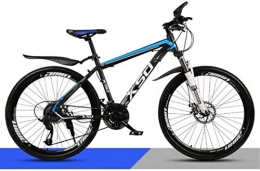 HCMNME Mountain Bike HCMNME Mountain Bikes, 26 inch mountain bike adult men and women variable speed light road racing 40 cutter wheels Alloy frame with Disc Brakes (Color : Black blue, Size : 30 speed)