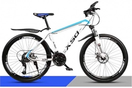 HCMNME Mountain Bike HCMNME Mountain Bikes, 26 inch mountain bike adult men and women variable speed light road racing 40 cutter wheels Alloy frame with Disc Brakes (Color : White blue, Size : 27 speed)