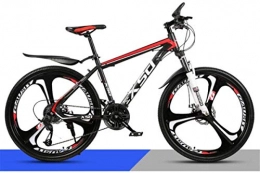 HCMNME Mountain Bike HCMNME Mountain Bikes, 26 inch mountain bike adult men and women variable speed light road racing three-knife wheel No. 1 Alloy frame with Disc Brakes (Color : Black red, Size : 27 speed)