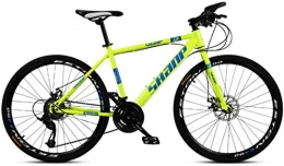 HCMNME Mountain Bike HCMNME Mountain Bikes, 26 inch mountain bike male and female adult super light variable speed bicycle spoke wheel Alloy frame with Disc Brakes (Color : Fluorescent yellow, Size : 21 speed)