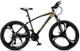 HCMNME Mountain Bike HCMNME Mountain Bikes, 26 inch mountain bike male and female adult ultralight racing light bicycle tri-cutter No. 1 Alloy frame with Disc Brakes (Color : Black gold, Size : 30 speed)
