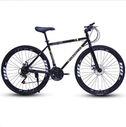 HCMNME Mountain Bike HCMNME Mountain Bikes, 26 inch variable speed dead fly bicycle dual disc brake pneumatic tire solid tire 27 speed bicycle road racing 60 knife circle black Alloy frame with Disc Brakes