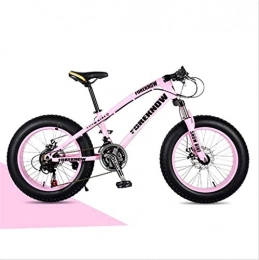 HCMNME Mountain Bike HCMNME Mountain Bikes, 26 inch variable speed off-road beach snowmobile super wide tire mountain bike spoke wheel Alloy frame with Disc Brakes (Color : Pink, Size : 27 speed)
