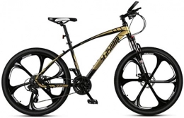 HCMNME Mountain Bike HCMNME Mountain Bikes, 27.5 inch mountain bike male and female adult ultralight racing light bicycle six-cutter wheel Alloy frame with Disc Brakes (Color : Black gold, Size : 30 speed)