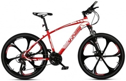 HCMNME Mountain Bike HCMNME Mountain Bikes, 27.5 inch mountain bike male and female adult ultralight racing light bicycle six-cutter wheel Alloy frame with Disc Brakes (Color : Red, Size : 30 speed)