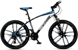 HCMNME Mountain Bike HCMNME Mountain Bikes, 27.5 inch mountain bike male and female adult ultralight racing light bicycle ten-cutter wheel Alloy frame with Disc Brakes (Color : Black blue, Size : 30 speed)