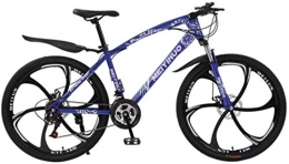 HCMNME Mountain Bike HCMNME Mountain Bikes, Mountain bike bicycle 26 inch disc brake adult bicycle six cutter wheels Alloy frame with Disc Brakes (Color : Blue, Size : 24 speed)
