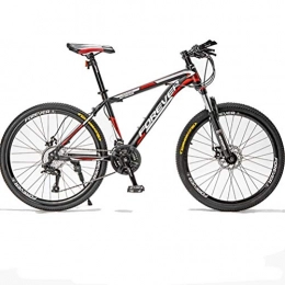 BNMKL Bike High-Carbon Steel Mountain Bike 24 / 26 / 27.5 Inch 21 / 24 / 24 / 30 Speed Adult Speed Bicycle Student Outdoors Bikes, Adjustable Seat, Dual Disc Brake Hardtail Bike, red, 26 Inch 27 Speed