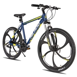 HH HILAND Bike Hiland 26 Inch hardtail mtb Mountain Bike with 17 Inch Aluminum Frame, 21 Speed Disc-Brake, 6 Spokes Wheels Mountain Bike, Blue ladies bike mens bike