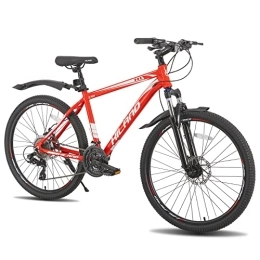 ROCKSHARK Bike Hiland 26 inch Mens Mountain Bike, 24 Speeds Shimano Drive Train, Lock Out Suspension Fork, Aluminum Frame with Disc Brake, Bike for Men Women red