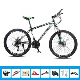 HLMIN-Bike Bike HLMIN 26'' Mountain Bike 21 24 27 30Speed, Variable Speed Shock Absorption Dual Disc Brake Bicycle (Color : Green, Size : 21speed)