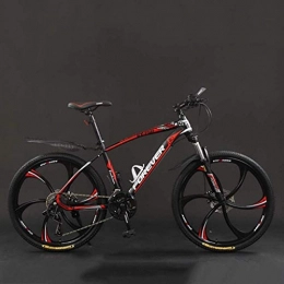HongLianRiven Bike HongLianRiven BMX Bicycle, 26 Inch 21 / 24 / 27 / 30 Speed Mountain Bikes, Hard Tail Mountain Bicycle, Lightweight Bicycle With Adjustable Seat, Double Disc Brake 6-24 (Color : Black red, Size : 24 speed)