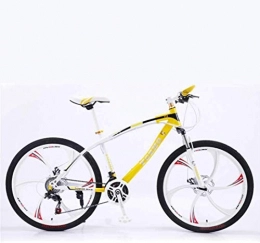 HongLianRiven Bike HongLianRiven BMX Bicycle, 26 Inch Mountain Bikes, High-Carbon Steel Soft Tail Bike, Double Disc Brake, Adult Student Variable Speed Bike 7-2 (Color : White yellow, Size : 24 Speed)