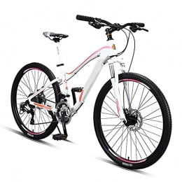 HUAQINEI Mountain Bike HUAQINEI Bicycle mountain bike adult student female variable speed off-road racing 27-speed aluminum alloy bike, Pink