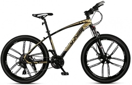 HUAQINEI Bike HUAQINEI Mountain Bikes, 26 inch mountain bike male and female adult ultralight racing light bicycle ten- wheel Alloy frame with Disc Brakes (Color : Black gold, Size : 21 speed)