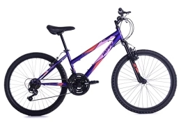 Huffy Mountain Bike Huffy Stone Mountain Kids 24 Inch Wheel 21 Speed Hardtail Purple Mountain Bike Junior 8-11 Year Old Front Suspension