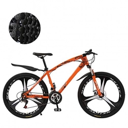 HZYYZH Bike HZYYZH Mountain bike adult off-road bike hard frame 26 inch city bike double disc brake off-road mountain bike high carbon steel frame, Orange, 27 speed