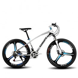 JACK'S CAT Bike JACK'S CAT 27-speed Carbon Steel Mountain Bike, 24 / 26in Men's and Women's Road Bikes, Double Disc Brakes, Carrying 150kg, Riding a Hard Tail MTB Outdoors, White, 26in