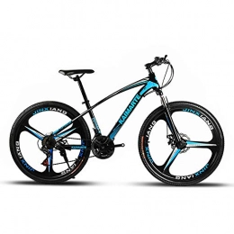 JACK'S CAT Bike JACK'S CAT Adult Mountain Bike, 26-Inch Wheels Mountain Trail Bike, 17-inch Carbon Steel Frame, Disc Brakes, Thick Shock-absorbing Front Fork, 27 speed blue, 26in