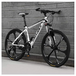 JF-XUAN Mountain Bike JF-XUAN Bicycle Outdoor sports 21 Speed Mountain Bike 26 Inches 6Spoke Wheel Front Suspension Dual Disc Brake MTB Bicycle, White