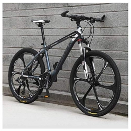 JF-XUAN  JF-XUAN Outdoor sports 21 Speed Mountain Bike 26 Inches 6Spoke Wheel Front Suspension Dual Disc Brake MTB Bicycle, Gray