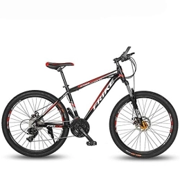 JHKGY Bike JHKGY Youth / Adult Mountain Bike, Dual Suspension Mountain Bicycle, Dual Disc Brake, Aluminum Frame, 26 Inch Wheels 27 Speed Mountain Bike, red