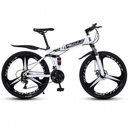 JINHH Bike JINHH 26" 21-Speed Mountain Bike for Adult, Lightweight Aluminum Full Suspension Frame, Suspension Fork, Disc Brake, White