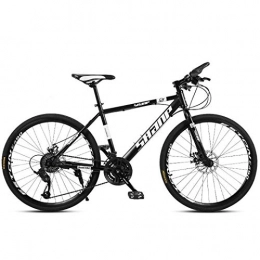 JLFSDB Bike JLFSDB Mountain Bike, 26 Inch Mountain Bicycles Lightweight Carbon Steel Frame 21 / 24 / 27 / 30 Speeds Front Suspension Disc Brake (Color : Black, Size : 21speed)