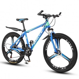 JLFSDB Bike JLFSDB Mountain Bike, 26 Inch Spoke Wheel, Carbon Steel Frame Bicycles, Dual Disc Brake And Front Fork (Color : Blue, Size : 27-speed)