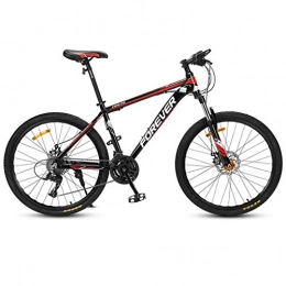 JLFSDB Bike JLFSDB Mountain Bike, 26 Inch Women / Men Bicycles, Carbon Steel Frame, Double Disc Brake And Front Fork, 24 Speed (Color : Red)