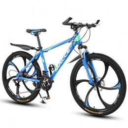 JLFSDB Mountain Bike JLFSDB Mountain Bike, 26 Inch Women / Men Mountain Bicycles Lightweight Carbon Steel Frame 21 / 24 / 27 Speeds Front Suspension Disc Brake (Color : Blue, Size : 21speed)