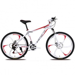 JLFSDB Bike JLFSDB Mountain Bike Mountain Bicycles Unisex 26'' Lightweight Carbon Steel Frame 21 / 24 / 27 Speed Disc Brake Front Suspension (Color : Red, Size : 24speed)