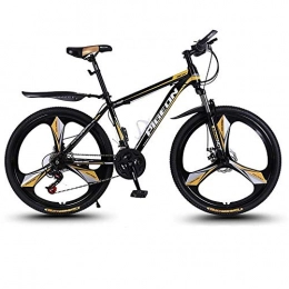 JLFSDB Bike JLFSDB Mountain Bikes Bicycle MTB 26 Inch Mountain Bicycle Hardtail Carbon Steel Frame Ravine Bike Dual Disc Brake and Front Suspension, Mag Wheels, 24 Speed Hardtail Mountain Bikes (Color : Gold)