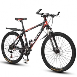 JLFSDB Mountain Bike JLFSDB Mountain Bikes Bicycle MTB Mountain Bicycles Mens Womens 26" Carbon Steel Ravine Bike Front Suspension Dual Disc Brake 21 / 24 / 27 Speeds Hardtail Mountain Bikes (Color : Red, Size : 21 Speed)